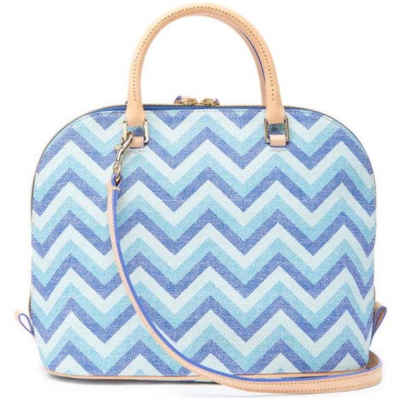 Dooney and Bourke Zip Zip Chevron Satchel Handbag - Picture 3 of 8
